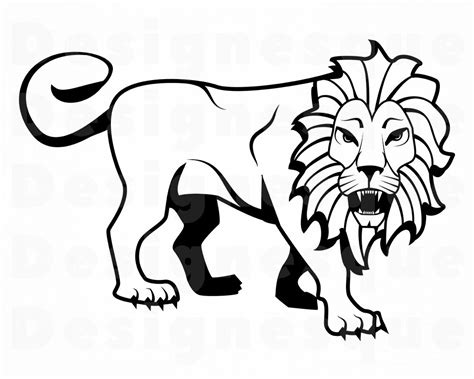 Lion Png Cute Lion Svg Silhouette Cricut Cut Files Lion Outline Svg