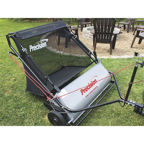 Precision Power Brush Electric Lawn Sweeper — 42inw 12 Cu Ft