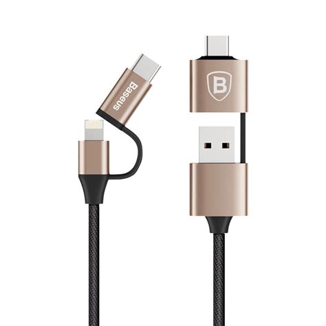 Baseus Iphone Ipad Android Micro Usb Type C Cable Gold