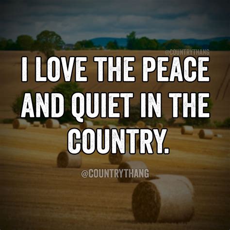 I Love The Peace And Quiet In The Country Countrylife Countrythang Countrythangquotes