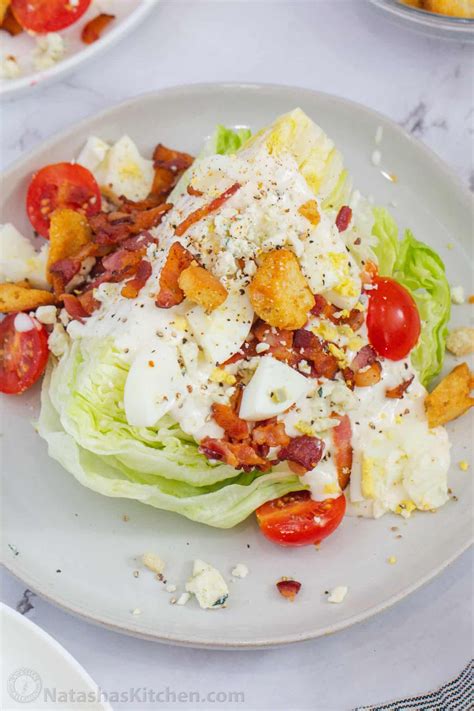 How To Make The Best Wedge Salad With Iceberg Lettuce Dressing Bacon Eggs Tomatoes Croutons