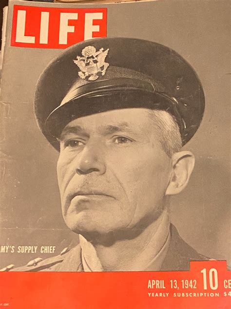 Life Magazine April 13 1942 Army Supply Chief Cover Etsy