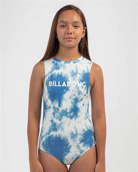 Shop Billabong Girls Beach Blue Dancer One Piece Swimsuit In Blue Fast Shipping And Easy