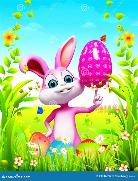 Easter Bunny With Pink Egg Stock Illustration Illustration Of Easter