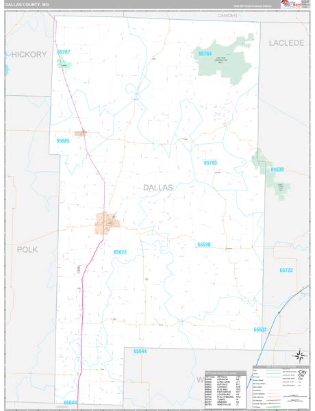 Dallas County Mo Wall Map Premium Style By Marketmaps Mapsales