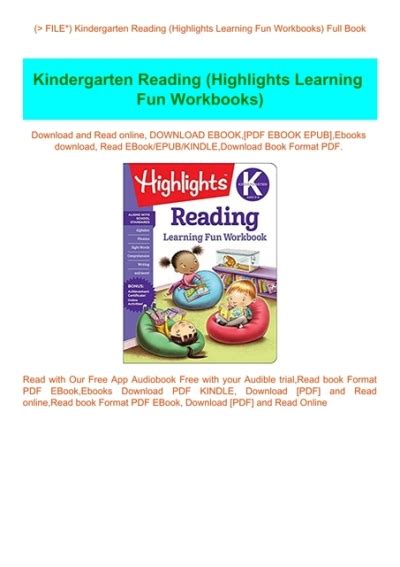 Pdf File Kindergarten Reading Highlights Learning Fun Workbooks