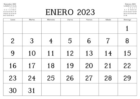 Mes Enero 2023 Imprimir Imagesee