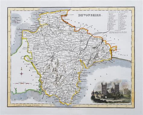 Antique Map Devonshire Archibald Fullarton 1833 For Sale