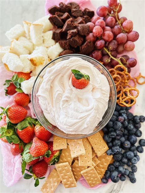 Quick And Easy Strawberry Cream Cheese Dip For A Fruit Charcuterie Boa