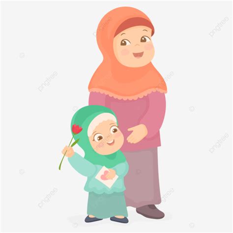 Muslim Mother Holding Baby The Best Mom Vector Mother Girl T Png