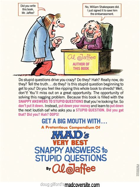Doug Gilford S Mad Cover Site A Pretentious Compendium Of Mad S Very Best Snappy Answers To