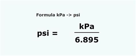 Kilopascal Kpa To Psi Pound Per Square Inch Pressure Conversion