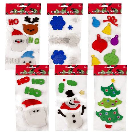 Snowmen and snowflakes gel christmas window clings. Gift Boutique 6 Christmas Window Gel Clings Happy Holiday ...
