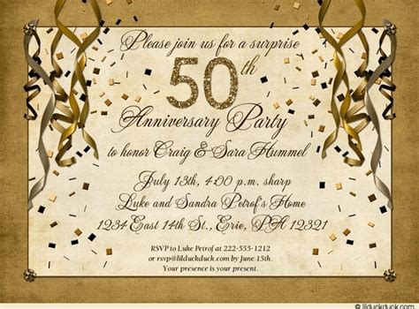 Customizable Free Printable 50th Wedding Anniversary Invitation