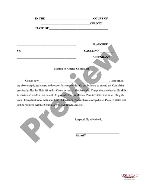 Pima Arizona Simple Motion To Amend Complaint And Notice Of Motion