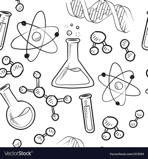 Doodle Science Pattern Seamless Royalty Free Vector Image