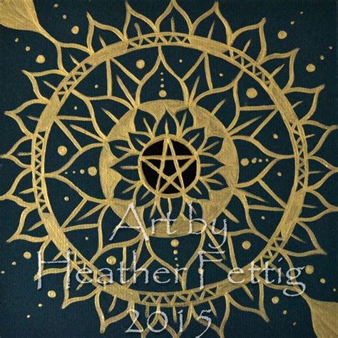 Pagan Mandala Acrylics On Colored Mat Board Spiritual Pentacle