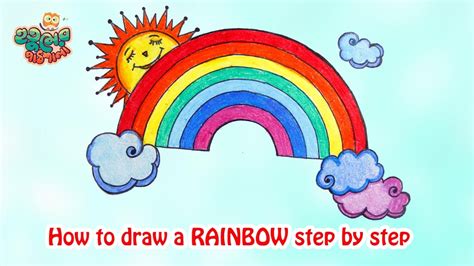 How To Draw Rainbow Step By Step Drawing And Coloring Tutorial For