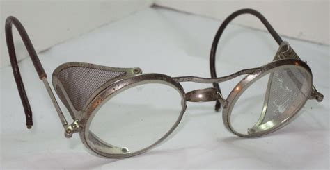 vintage willson safety steampunk goggles glasses clear lenses side protection goggles