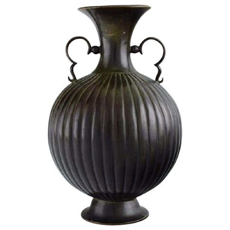 Just Andersen Denmark Rare Vase In Bronze 1930s For Sale At 1stdibs