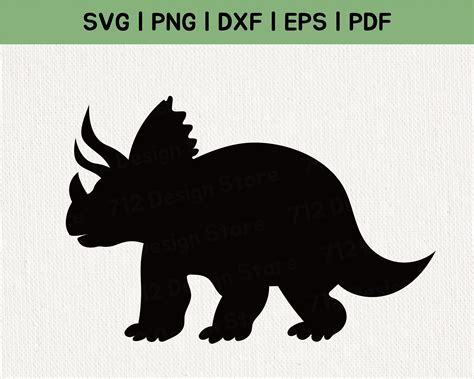 Triceratops SVG Dinosaur Clipart Dinosaur Silhouette SVG Etsy