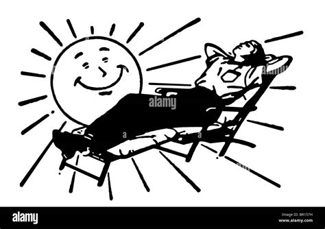 A Black And White Version Of A Cartoon Sun Shining Over A Person