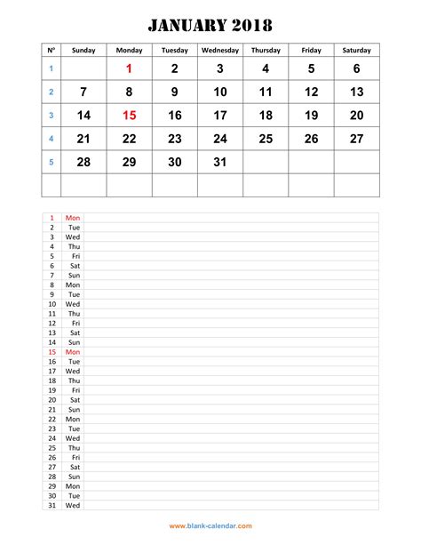 Editable 2018 Monthly Calendar Template Word Vistalalapa