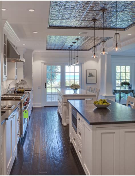 People often think to decorate their walls with art and new paint colors, or their floors with when picking faux tiles, think about the style of your home first. Kitchen Trend: Tin Ceiling Tiles | So Chic Life