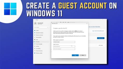 How To Create A Guest Account On Windows 11 Youtube