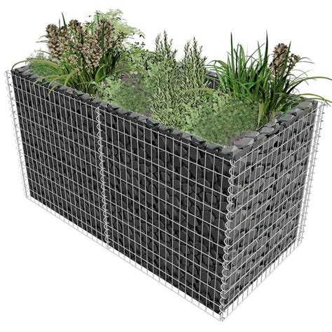 VidaXL Gabion Planter Landscaping Wall Rock Pot Cage Basket 180x90x50