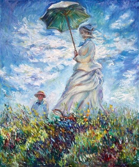 Claude Monet Woman With A Parasol Madame Monet And Her Son 1875