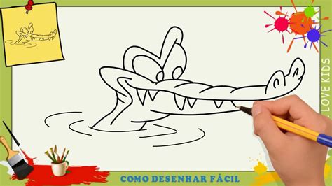 Como Desenhar Um Crocodilo Facil Passo A Passo Para Crianças E