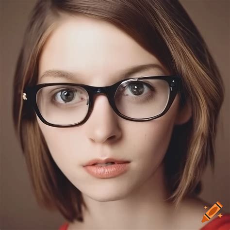 Portrait Of A Young Woman With Glasses On Craiyon
