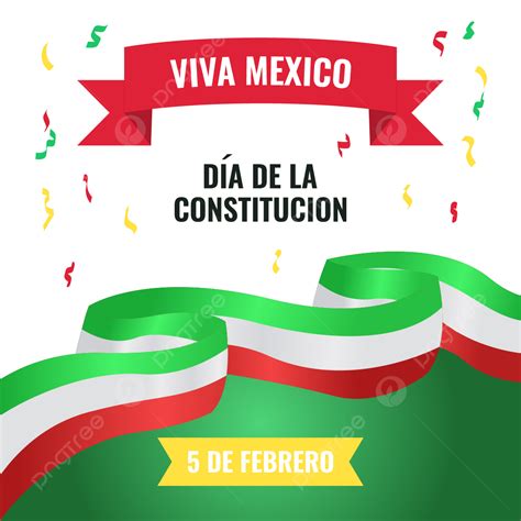 Constitution Day Vector Design Images Ribbon And Confeti For Mexican
