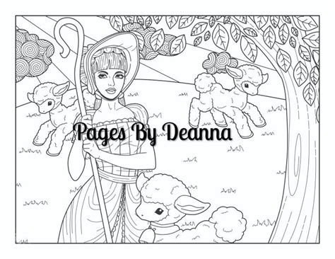 Fuzzy has sixty stellar star coloring pages! Little Bo Peep Coloring Page | Coloring pages, Little bo ...