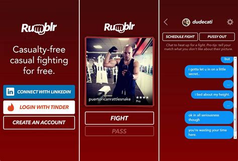 With 30 billion matches to date, tinder® is the top dating app, making it the place to be with tinder plus®, you'll unlock features including unlimited likes, passport, rewind, boost, and 5 super likes per day. Rumblr, the 'Tinder for Fighting' app is fake, turned out ...