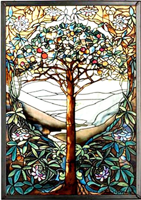 New Glassmasters Tree Of Life 9x13 Stained Glass Panel