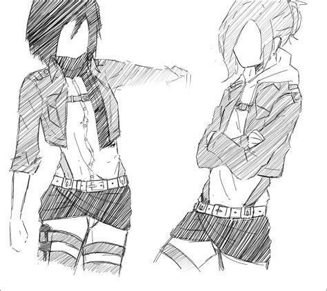 Shingeki No Kyojin Mikasa And Annie Sketch Yuri Anime Manga Anime