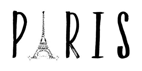 Paris Typography Panoramic Digital Art By Melanie Viola Pixels