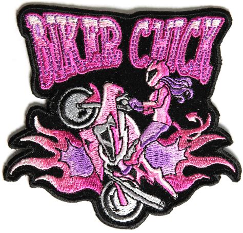 Biker Chick Small Wheeley Girl Patch In Pink Biker Patches Thecheapplace