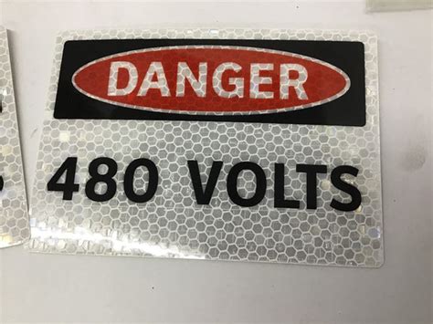 3xdt5 Reflective Danger 480 Volt Sticker 5 By 3 12 Lot Of 7 Bme