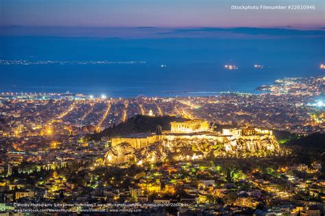 Athens Cityscapeacropolis At Night Mlenny Photography