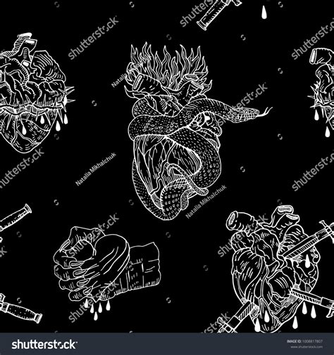Evil Valentines Day Seamless Pattern On Stock Vector Royalty Free