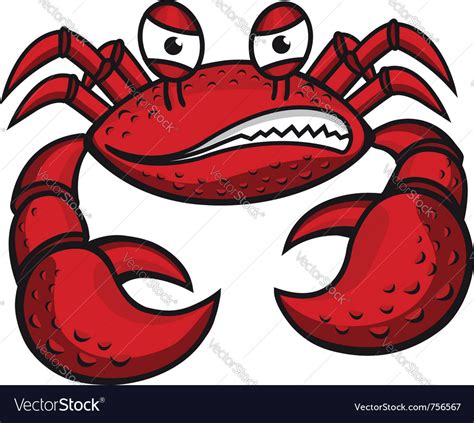 Angry Crab Royalty Free Vector Image Vectorstock