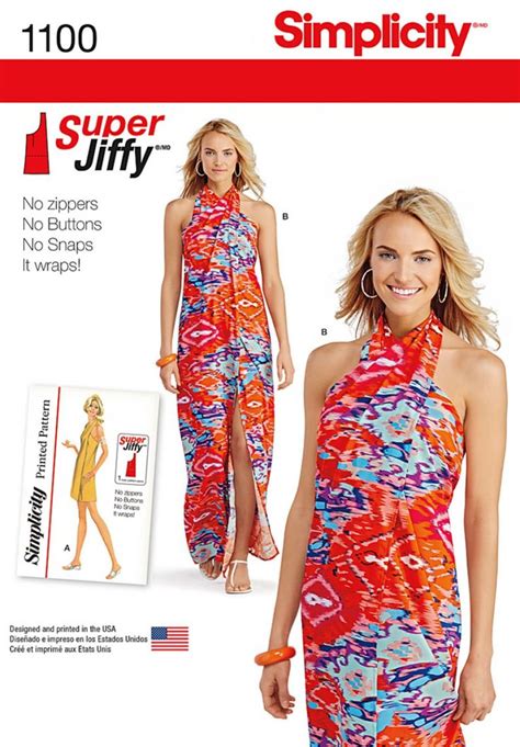 Simplicity 1100 Misses Super Jiffy Cover Up In Two Length Sewing Pattern Dress Sewing