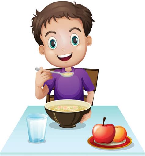Boy Eating Clip Art Vector Images And Illustrations Istock