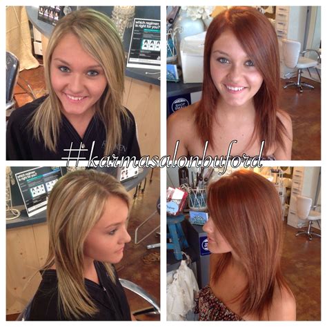 Women should always go lighter with their hair as they get older. Blonde to red before and after | Red blonde hair, Hair ...