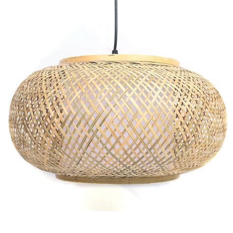 TFCFL Handmade Rustic Ceiling Hanging Lamp Bamboo Wicker Rattan Pendant