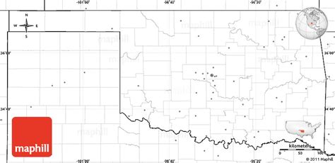 Blank Simple Map Of Oklahoma No Labels