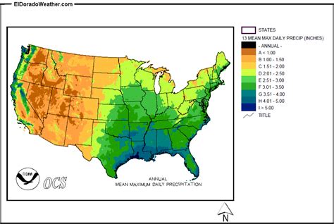 United States Yearly Annual And Monthly Mean Maximum Daily Precipitation
